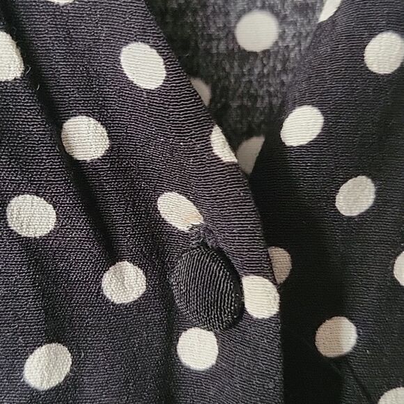 Zara Polka Dot Mini Black Summer Fit Flare Whimsy Goth Flowy Milkmaid Dress - Picture 6 of 15
